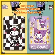 GANTUNGAN MKBK Kuromi Lanyard ID Card Name Cute ID Card HolderTAG Business Card Holder ID Card Holde