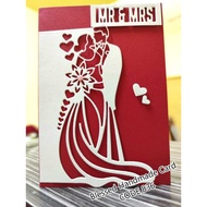 Handmade Card - Wedding card (A6 Size- Folded card)