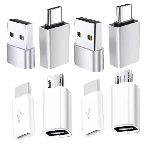 8pcs USB to USB C Adapter, USB Type C Female to USB Adapter, Micro USB to USB C Female Male Converte
