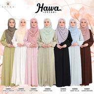 JUBAH DRESS HAWA RQ APPLE GREEN OFF WHITE SOFT PINK GREEN TEA BLACK BABY BLUE DARK BROWN