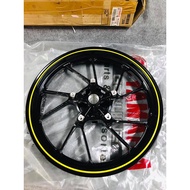 R15 V3 R155 VVA R15 FRONT SPORT RIM CAST WHEEL BLACK + YELLOW LINE (YAMAHA 100%ORIGINAL) BK6-F5168-0