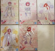 五等分的花嫁 一番賞 畫版 中野一花 中野二乃 中野三玖 中野四葉 中野五月  18cm x 26cm