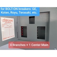Bolt On Panel Board 4 Branches 2 Pole 1 Phase America Center Breaker Box Enclosure GE Royu Koten