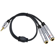 【Ready Stock】 3.5mm 1/8" to 2x6.35mm Cable Male to Female Aux to Dual 6.35mm Breakout Cable
