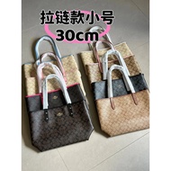 COAC * Coach CITY30 Zipper Tote Bag Olay Large Capacity Commuter Bag Shoulder Bag Shopping Bag Mommy