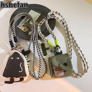 HSHELAN Cartoon Nylon Coin Purse with Anti-Loss Lanyard