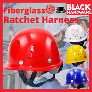 Black Hardware Fiberglass Safety Protective PPE Construction Head Impact Topi Kerja Ratchet Helmet H