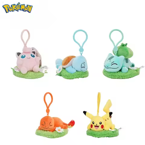 Pokémon Plush Collection - Pikachu, Bulbasaur, Jigglypuff, Squirtle, Charmander. Stylish Keychains f