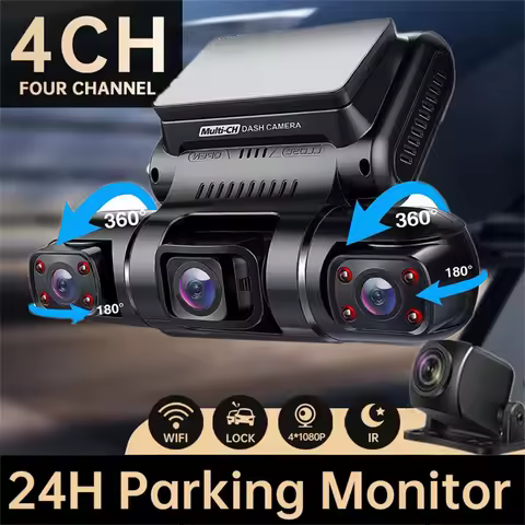 360°Panorama Car DVR 4 Channel Front/Back/Left/Right 4*1080P Dash Cam WIFI/WDR 8 Infrared Light Nigh