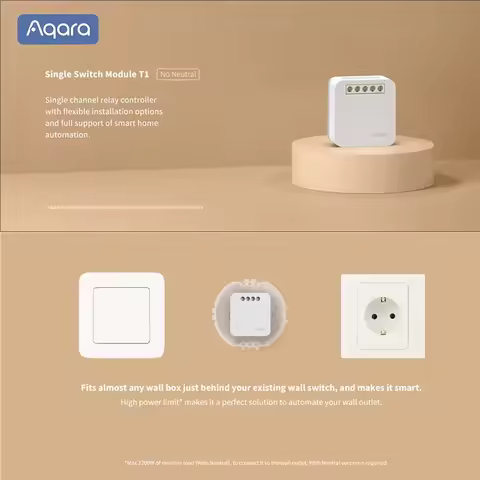 Aqara Single Channel Control Module T1 Zigbee 3.0 Wireless Relay Controller 1 Channel No Neutral Rem