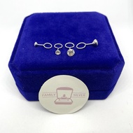 PUTIH Toge Earrings Genuine Silver 925 Silver Plated White Gold Model Code AG 6