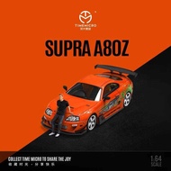 TIME MICRO 1:64 Supra A80z Orange ing Simulation Alloy Car Model for Collection&Display&Gift
