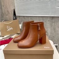 Grain Leather Sheepskin Lined Boots - Tube Height 4 Inches (12 cm), Sizes 35-40 (Includes Custom Opt