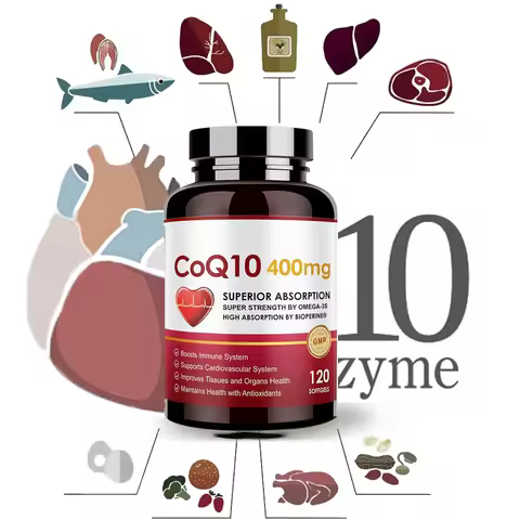 Coenzyme CoQ10-400mg-Softgels Supplement with PQQ, BioPerine & Omega-3, Powerful-Antioxidant, Suppor
