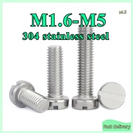 Skru Kepala Silinder Alur Lurus 304 Stainless Steel | ISO 1207 Slotted Cheese Head Screw,  Fully Thr