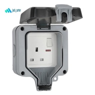 IP66  13A Rainproof Charging Socket Outdoor Socket Waterproof Box with  Switch(UK Plug)