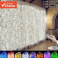 Fairy Lights Curtain - 3Mx3Mx3M Romantic Outdoor Decor for Christmas Weddings & New Year Parties wit