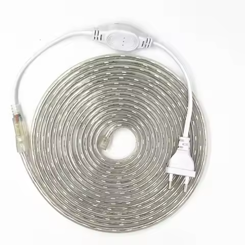 LED Strip Light AC 220V SMD 5050 Flexible Waterproof LED Tape 60LEDs/m Ribbon for Living Room 1M/2M/