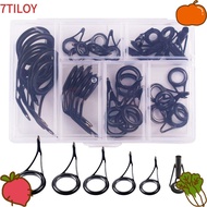 7TILOYSHOP 35PCS Fishing Pole Guides, Single Foot High Carbon Steel Fishing Rod Repair Kit, Durable 