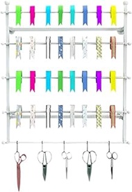 Ribbon Organizer Rack Craft Room Craft Room Ribbon Holder/Scarf Rack, Space Saver Wrapping Paper Organizer Hanger, for Storage Sheets Shawl Quilt Blanket Pants (Color : White, Size : 70x80cm