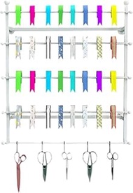 Ribbon Organizer Rack Craft Room Craft Room Ribbon Holder/Scarf Rack, Space Saver Wrapping Paper Org