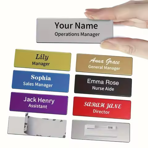 Customized Exclusive Name Badges Engraved Department Name Labels Personalized Metal Identity Cards T