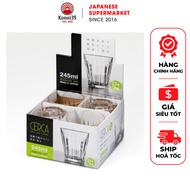 SET 4 LY THỦY TINH HỌA TIẾT KẺ SỌC LUSH NHẬT BẢN