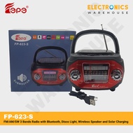 FEPE FP-623-S FM/AM/SW 3 Bands Radio with USB/TF, Bluetooth, Light, Wireless Speaker &amp; Solar Radio