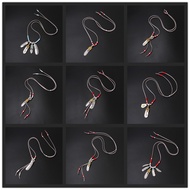 Takahashi Velvet Rope Beaded Ouyang Nana Kwon Zhilong Same Style Feather Pendant Adjustable Necklace