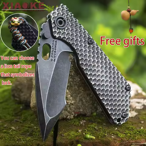 Professional M390 Folding Knife Titanium TC4 Handle EDC Pocket Knife Camping Hunting Survival Gear H