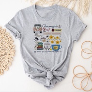 Gilmore Girls t shirt girl harajuku  Comfortable Graphic Vintage tshirt Punk Digital University Grun