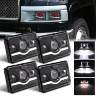 🚐Wanlix 1Pcs 4X6 "LED ไฟหน้า Hi/Lo Beam สำหรับ Chevy C10 C20 C30 Camaro EI C5500 Kodiak