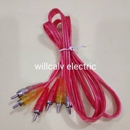 3 TO 3 TRANSPARENT RCA CABLE - 3 TO 3 RCA CABLE - 3 TO 3 RCA AUDIO CABLE - 3 TRANSPARENT RCA CABLE