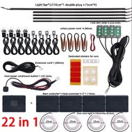 【22 in 1】Dual Zone 64 Color Car LED RGB Monocolour Car Ambient Light Interior Acrylic LED Decoration