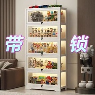 手辦展示卡帶鎖痛櫃透明亞克力泡泡瑪特盲盒展示架模型收納展示架