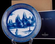 德國meissen麥森2013吳哥窟 藍釉描金大盤一級典藏品