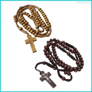 Nan Beads Cross Rosary Necklace Hangable Christmas Party Church Decorations