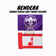 BENDERA Wosm Panji Pramuka PANDU DAN CIKAL BIJIAN ukuran 50x75 Siaga Penggalang Penegak Merah Putih 