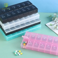 MXMUSTY1 Weekly Pill Box Morning Evening Convenient Medicine Organizer Tablets Storage Container Vitamins Waterproof 7 Days Pill Box