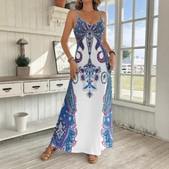 连衣裙dress2025欧美新款女装连衣裙v领无袖连衣印花新品25.11.10