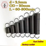 Tension spring/spring d=2.5mm,OD20mm,L=60~200mm tension springs with hooks,apply to garage door,bunn