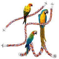 ของเล่นนกแก้วแบบตั้งทำจากผ้าฝ้ายสีสันสดใสสำหรับใช้ในกรงนกของเล่นสำหรับปีนเขา