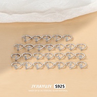 JYJIAYUJY 100% Whole Original Sterling Silver S925 Adjustable Ring In Stock 6mm A-Z Letter Zircon 5#
