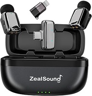ZealSound Mini Wireless Lavalier Microphone for iPhone iPad Android Tablets PC(USB-C/Lightning) - No