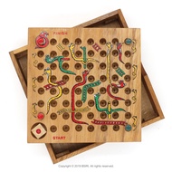 เกมไม้บันไดงู Snakes &amp; Ladders ของเล่นไม้ เกมไม้ ของเล่นไม้เสริมพัฒนาการ ของเล่นไม้ฝึกสมอง wooden family board games