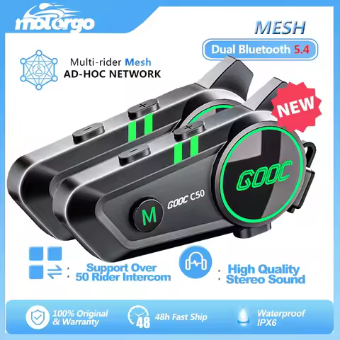 1/2Pcs C50 5 Persons Intercom 300M Motorcycle Helmet Bluetooth Headset Motobike Wireless Intercomuni