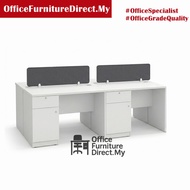 4 Seater Office Workstation Desk Cluster Back to Back Face to Face Staff Table Set with Divider Draw