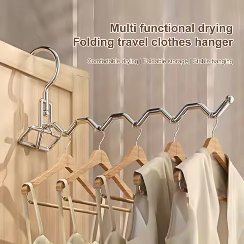 Portable Clothes Drying Rack Foldable Clothes Hanger Travel Hotel Wardrobe Drawer Door Mounted Punch