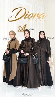 Gamis Mom Diora Family Series Obsidian Black by Aden Hijab