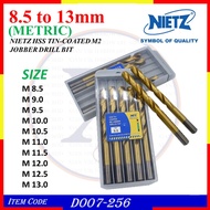 NDB- [8.5mm to 13mm] NIETZ HSS TIN-COATED M2 JOBBER DRILL BIT NIETZ DRILL BIT
